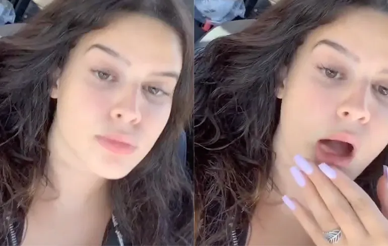 Toch handig: Griet kan haar eigen oog likken