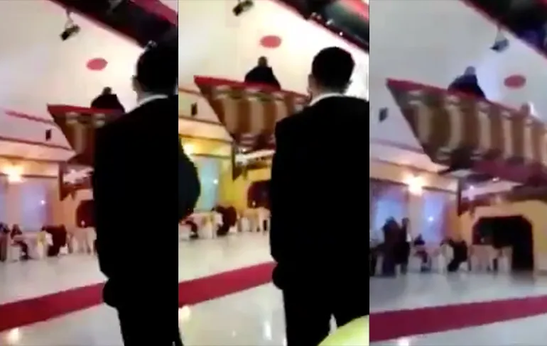 Turks Bruidspaar heeft nogal een grote entree!