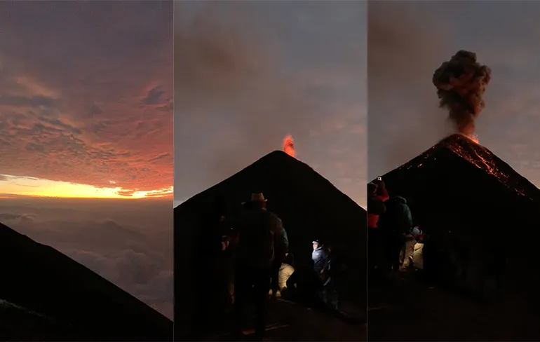 Twee dagen hiken, maar wel een uitbarsting van vulkaan gezien