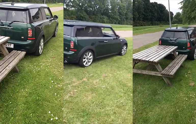 Van grappig bankje slepen naar toch bezoekje aan garage