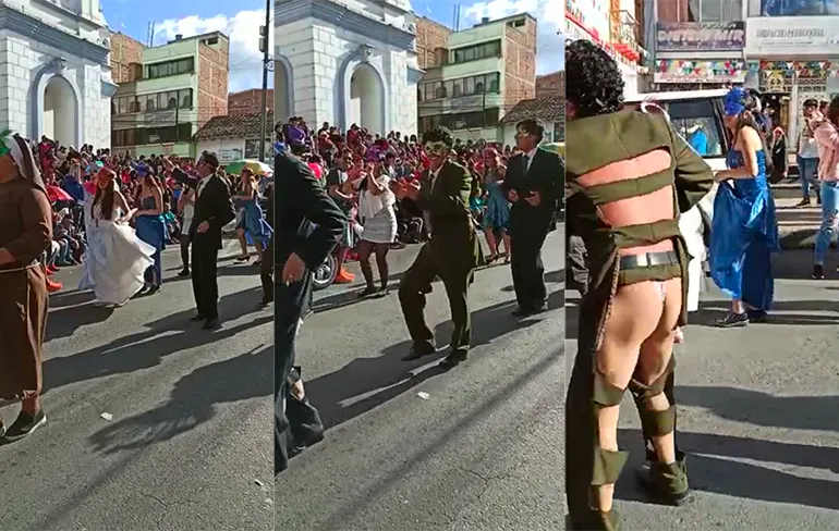 Van voren een heer, van achteren klaar voor een behaarde beer...