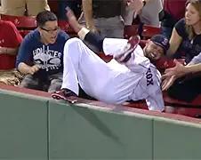 Vangbal Shane Victorino zorgt voor wat chaos