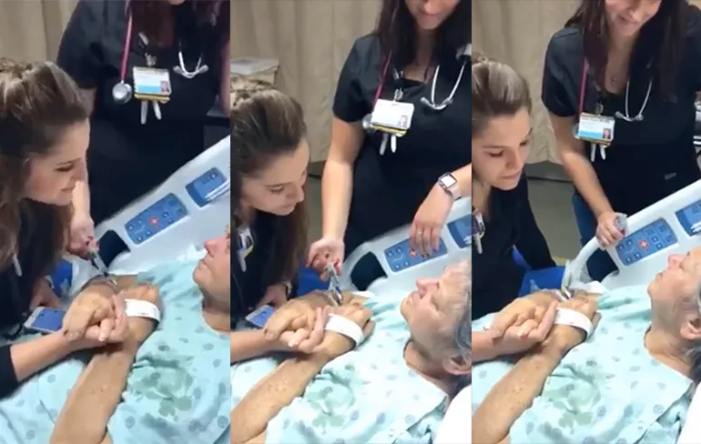 Verpleegster in Nashville zingt voor stervende patient
