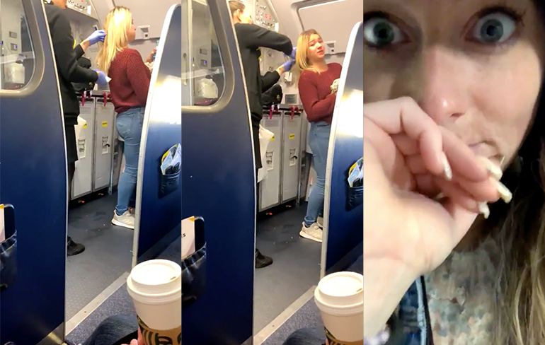 Vertraging vliegtuig: Man kotst op haar van vrouwelijke passagier