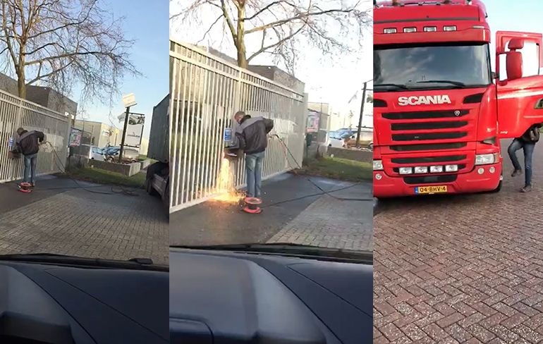 Video ernstige mishandeling met snijbrander bij milieustraat in Meppel