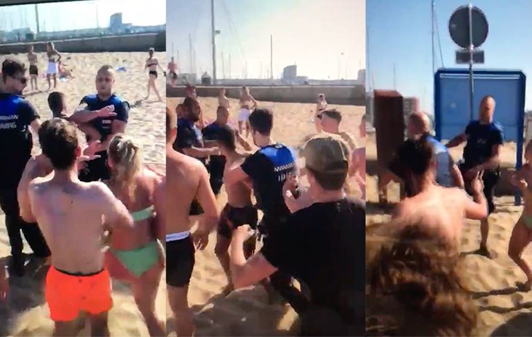 Video mishandeling van handhavers op het strand van IJmuiden