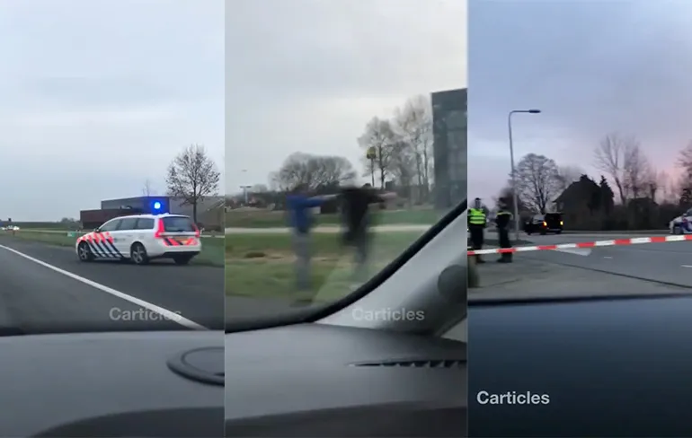 Video mogelijke schietpartij van politie met ontsnapte tbs'ers in Ochten