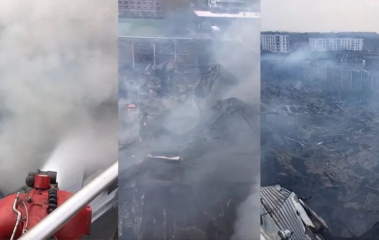 Video van dak van Karwei Apeldoorn: Echt volledig verwoest