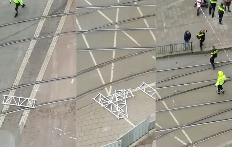 Video van net na fatale steigerongeluk in Den Haag