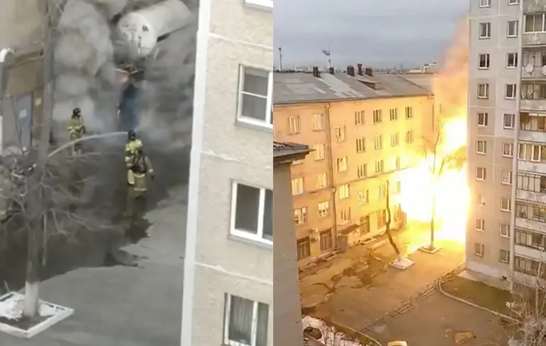 Video zuurstoftank ontploft in ziekenhuis voor coronapatienten in Rusland