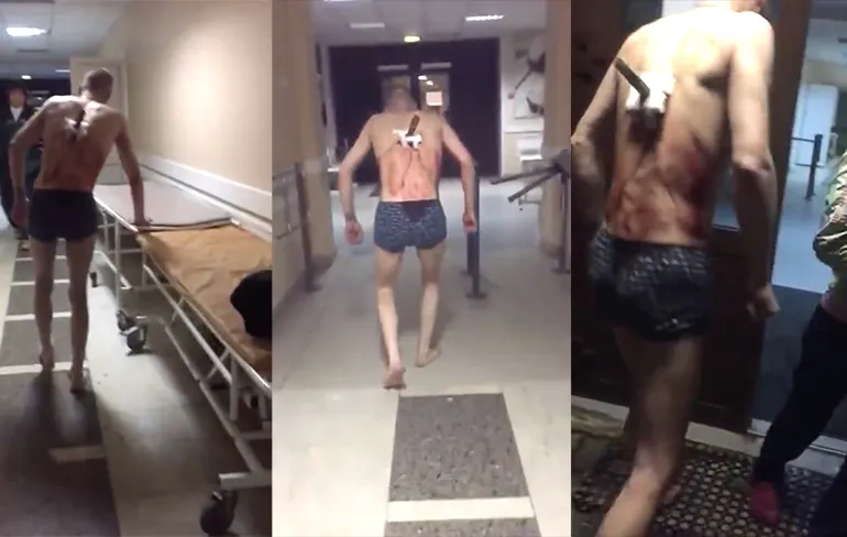 Vladimir wil even een peukie roken met een mes in zijn rug