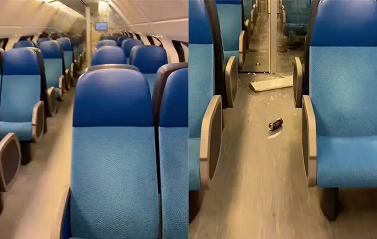 Voetbalfans hebben zich weer eens niet gedragen in een trein