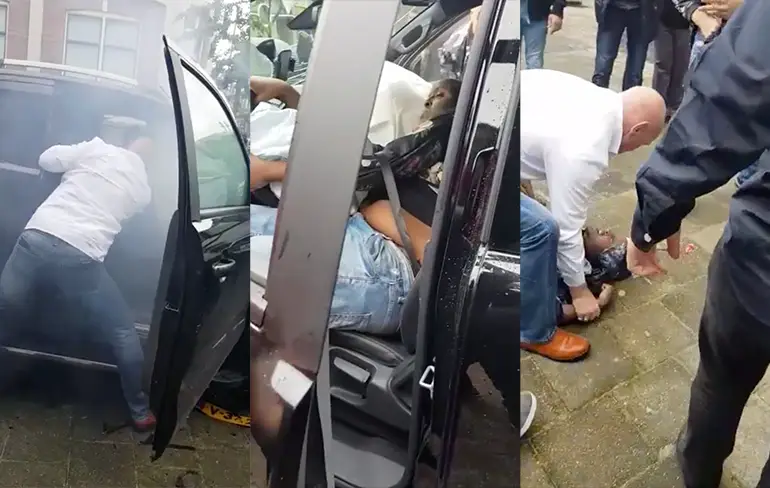 Volslagen idioot speelt GTA Rotterdam en ramt meerdere auto's