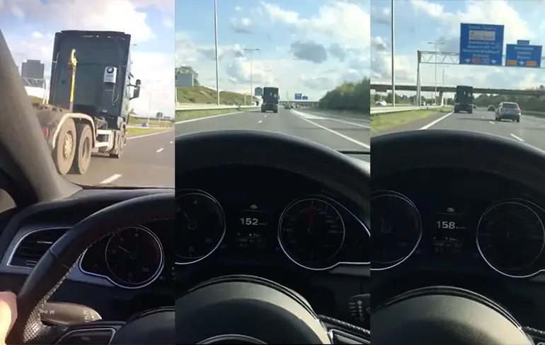 Vrachtwagenchauffeur heeft bericht gehad dat zijn vrouw zin heeft?