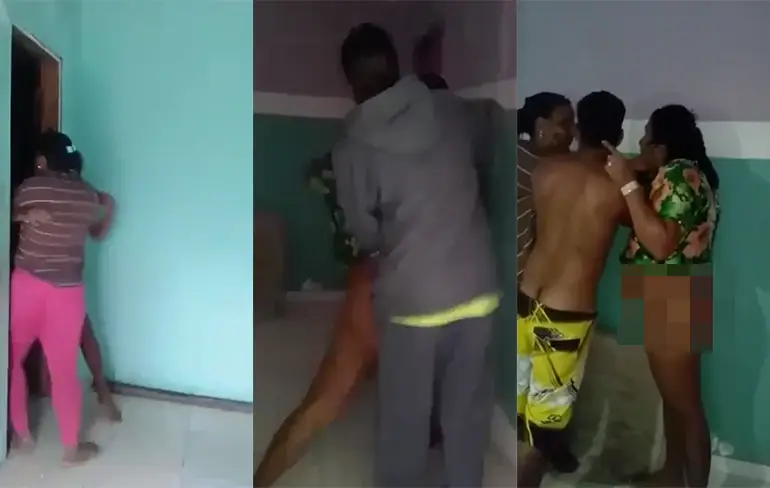 Vrouw betrapt vreemdgaande man met minnares en is pislink!