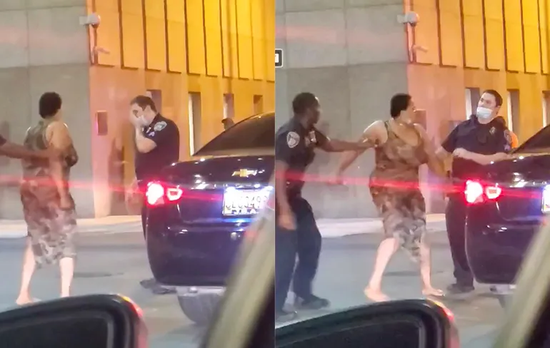 Vrouw in Baltimore deelt twee poffers uit, maar krijgt een rake terug