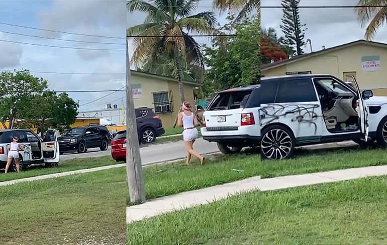 Vrouw in Florida leeft zich met hamer uit op SUV