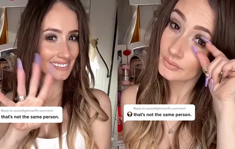 Vrouw laat haar routine tot helemaal geen make-up zien