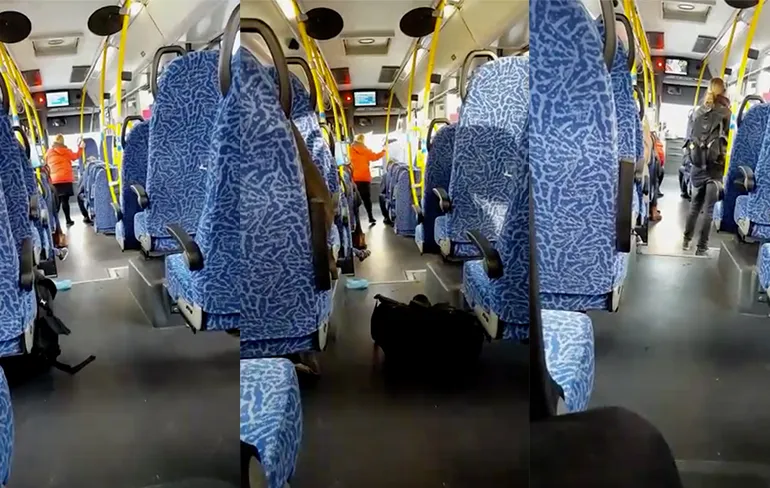 Vrouw met kortpittig kapsel wordt gek in de bus...