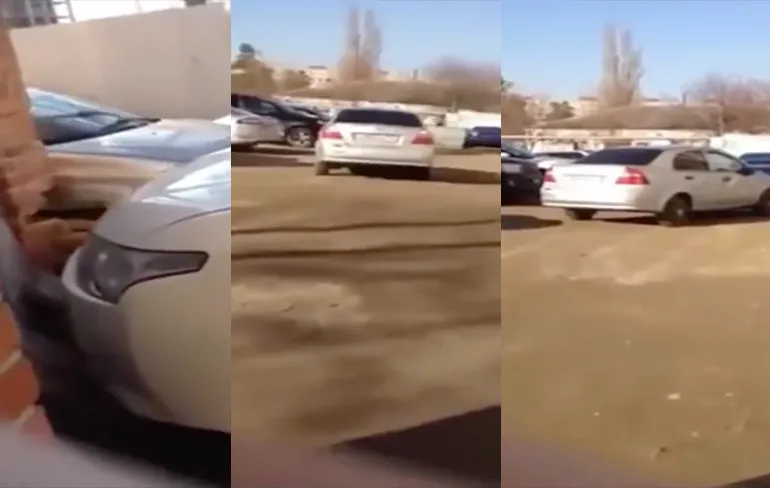 Vrouw probeert te parkeren en ramt 17 auto's