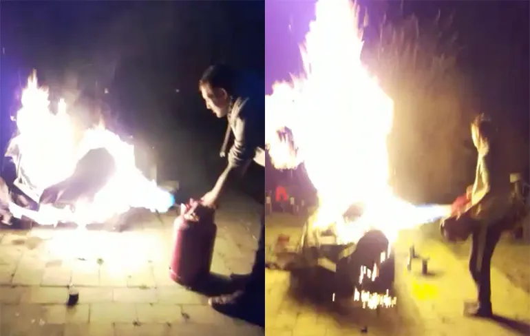 Waarom vrouwen langer leven dan mannen: Vuurtje aansteken met vlammenwerper