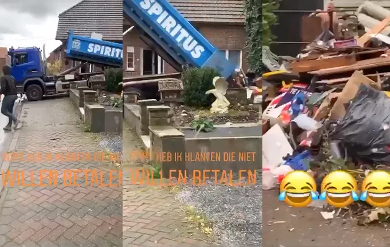 Wanbetaler in Belgie krijgt een enorme berg rotzooi cadeau