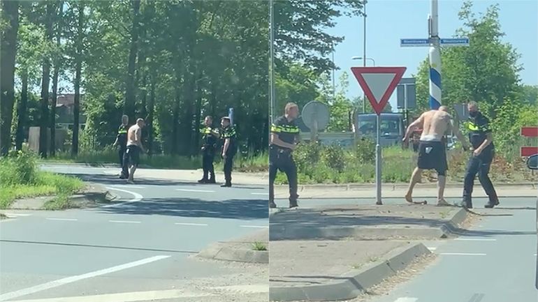 Warm in Winterswijk: 3 agenten gewond na gevecht met shirtloze straatvechter