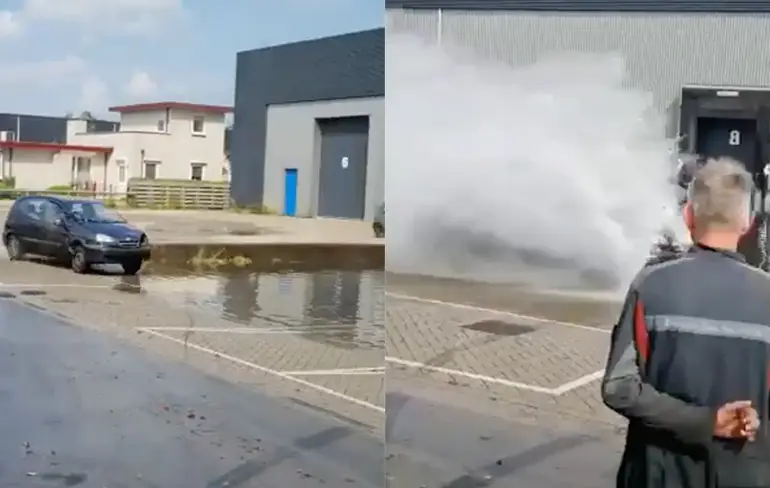 Wat je altijd al hebt willen doen: Door een grote plas rijden