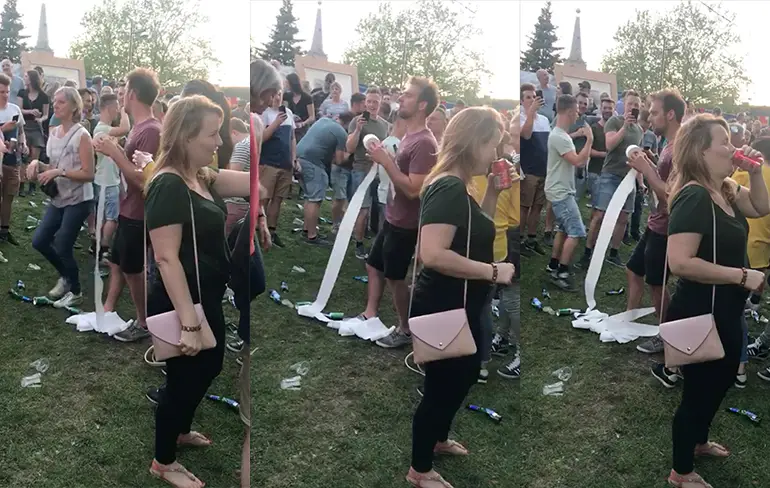 WC-rol rollen op Bevrijdingspop Doetinchem