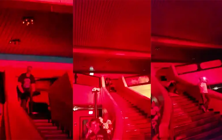 Weleens met een tafel van een trap gegaan in Preston Palace?