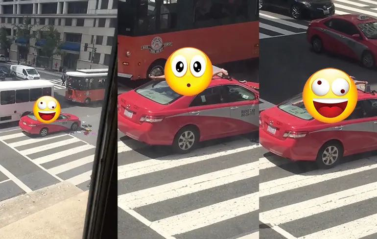 Wij kijken nergens meer van op: Naakt yoga op dak van auto