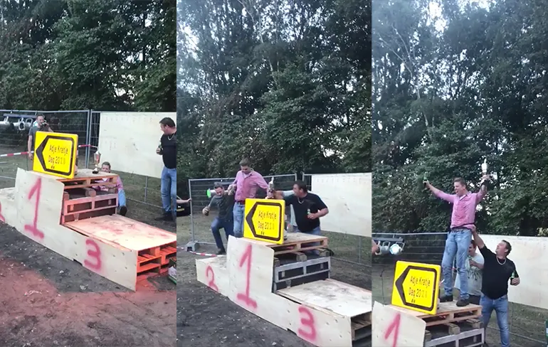 Winnaar WK Adje Kratje 2018 kan niet meer op zijn benen staan