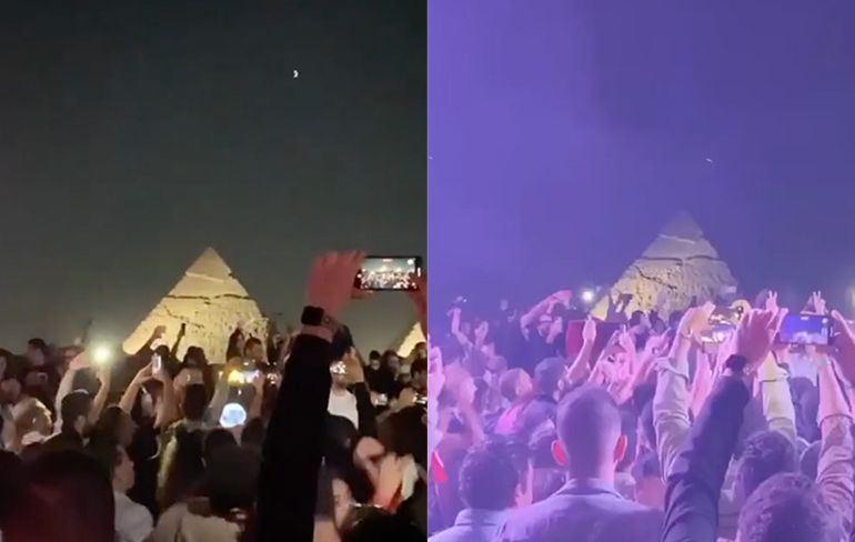 Wow, geweldige beelden van Artbat op feestje bij Piramides in Cairo