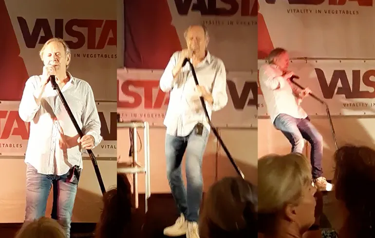 Zanger Rob de Nijs onwel tijdens optreden in Naaldwijk en pleurt van podium