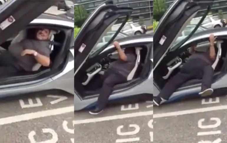 Zo, auto geparkeerd! Nu er alleen nog even uitkomen!