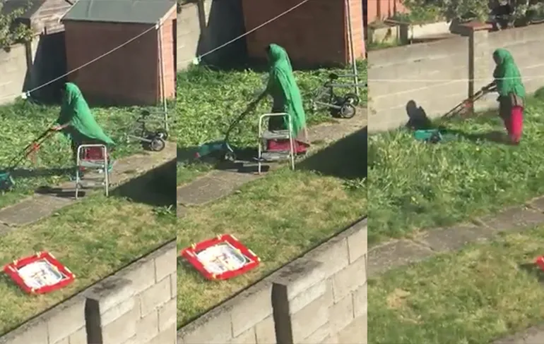 Zo'n eerste keer grasmaaier gebruiken is best lastig!