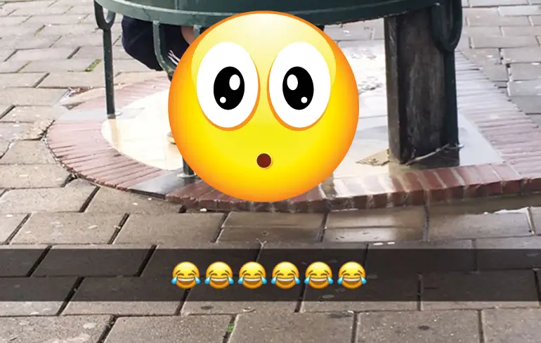 Zo'n openbaar pishokje op straat is dus niet om te schijten!