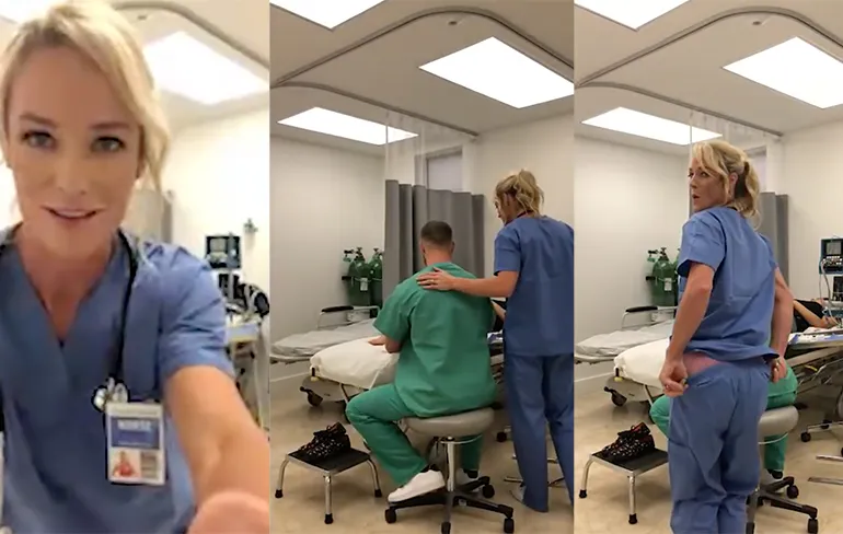 Zuster ontslagen nadat ze op haar werk bijkluste als webcam dame