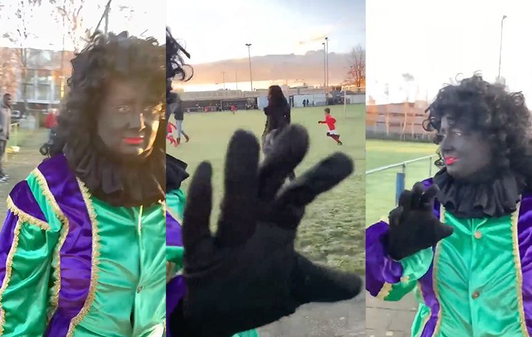 Zwarte Pieten worden lastiggevallen tijdens voetbalwedstrijd voor kinderen