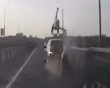 Motorrijder krijgt een 10 voor de afsprong