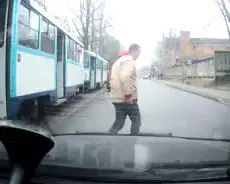 Tram verlaten als een echte Rus