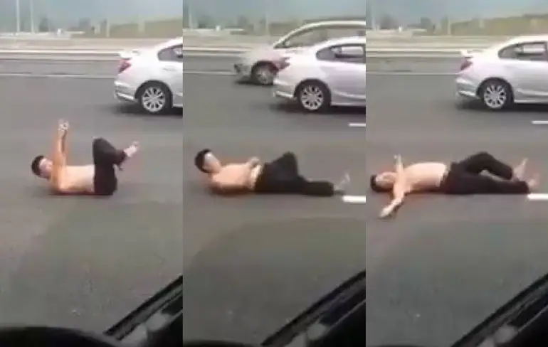 Gast gaat voor Yoga in de file