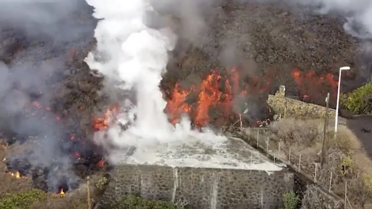 Lavastroom niet goed voor je zwembad op La Palma