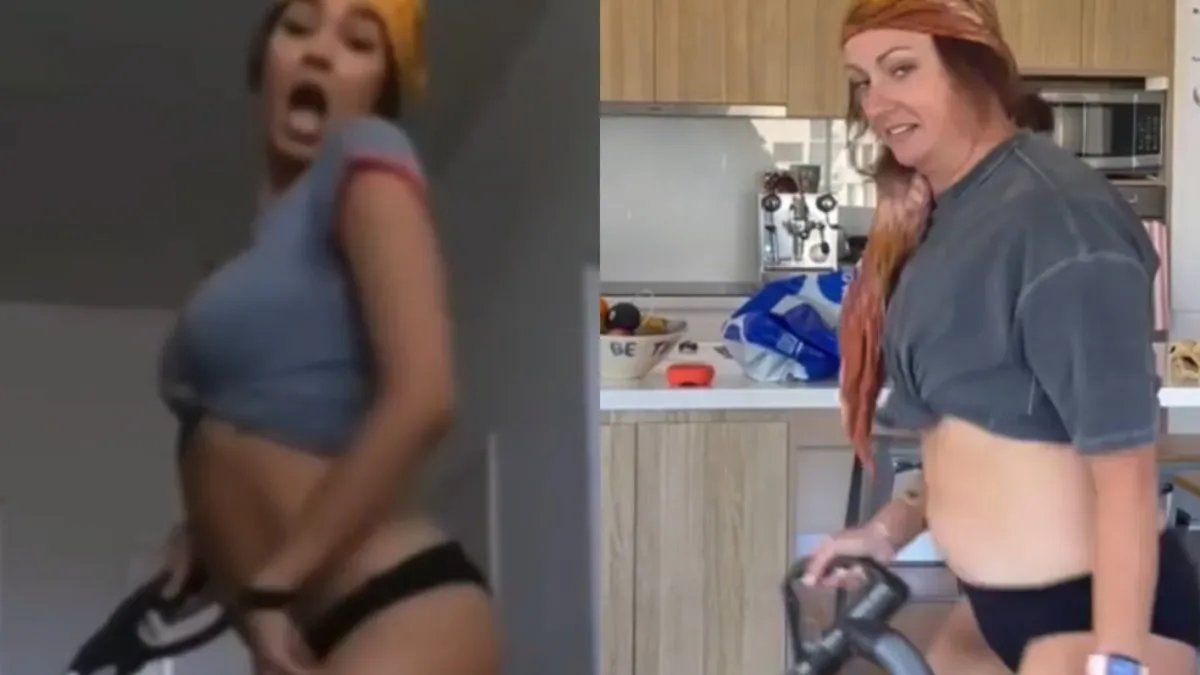 Parodie op lekkerste stofzuig momentje denkbaar door Celeste Barber