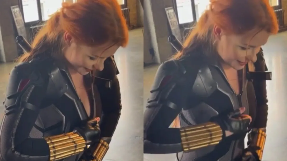 Cosplay model Irina Meier barst uit Natasha Romanoff pakje