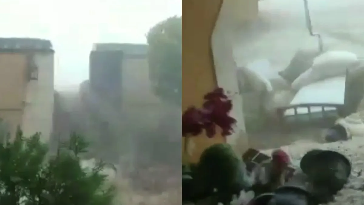 Muur in Spanje verliest het van hemelwater en dat heeft zo zijn gevolgen