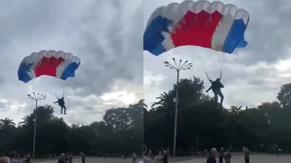 Je kan parachutist wel negeren, maar aandacht krijgt hij uiteindelijk toch