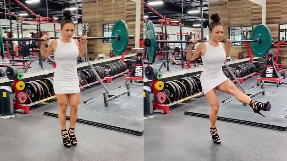 Ashley Nocera kan wel gewichtheffen op hoge hakken