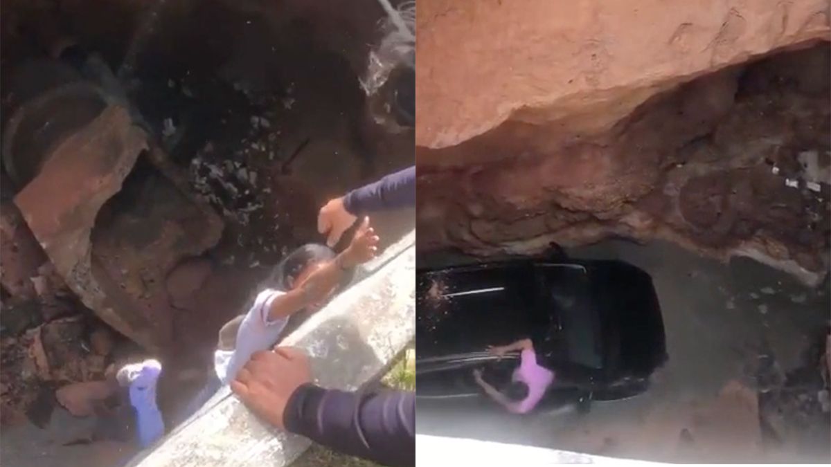 Auto terecht gekomen op bodem van hele diepe sinkhole in Brazilië