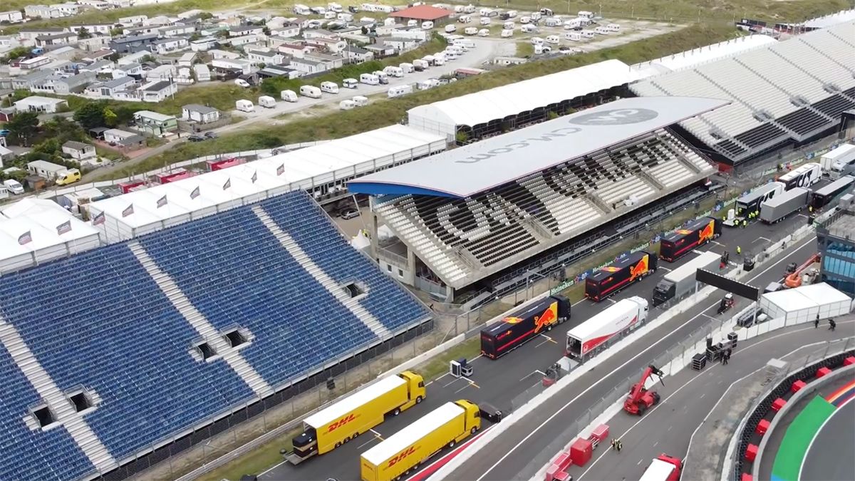 Drone beelden van het Formule 1 circus op Zandvoort 2021